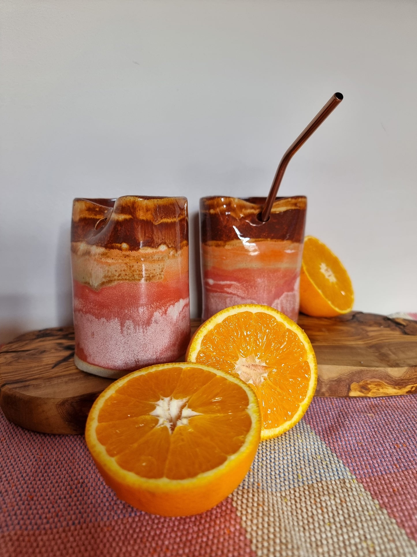 Autumn Flame Tumbler with Straw
