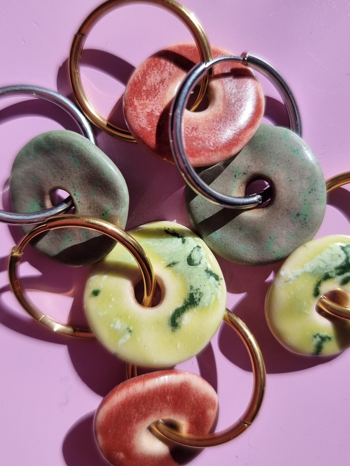 Colour Burst Earrings - Frosted Melon