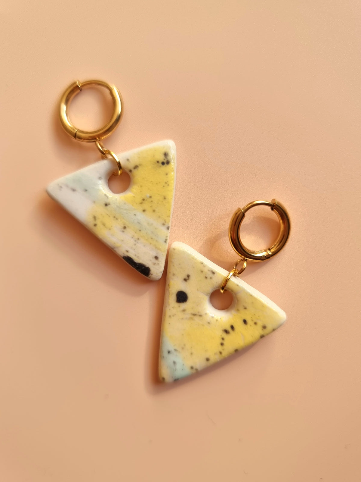 Lemon Sherbert Triangle Earrings