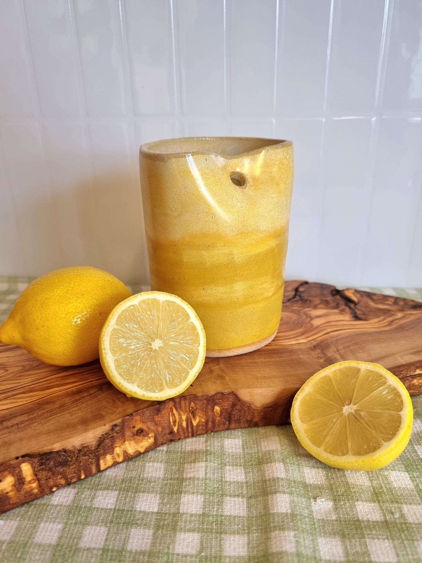 Citrus Lemon Tumbler with Straw