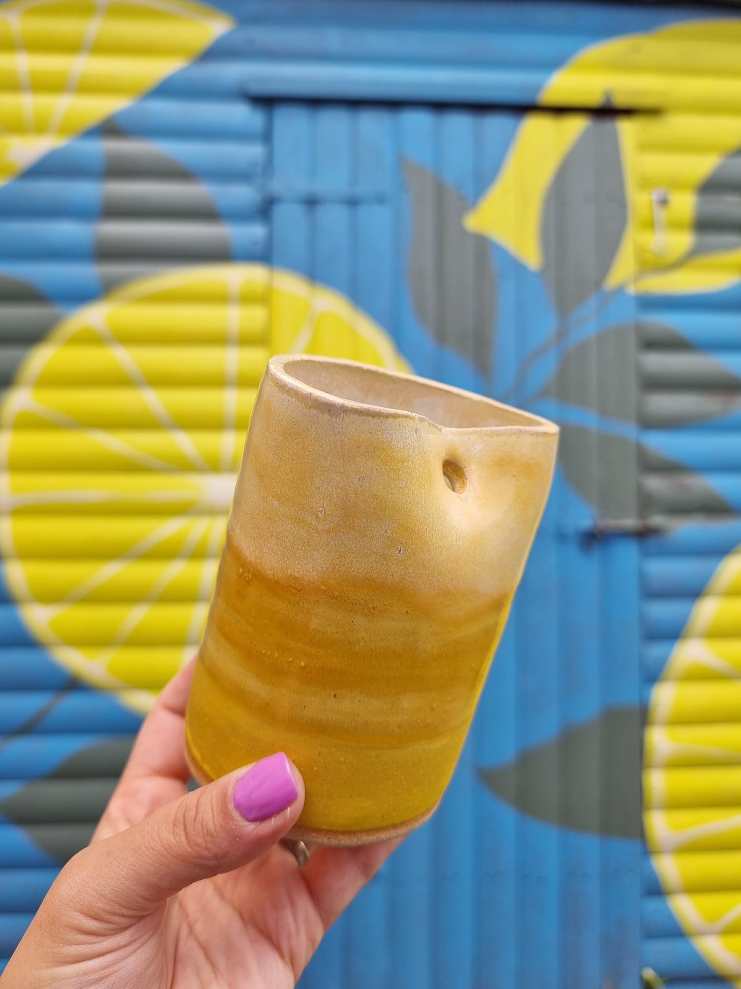 Citrus Lemon Tumbler with Straw