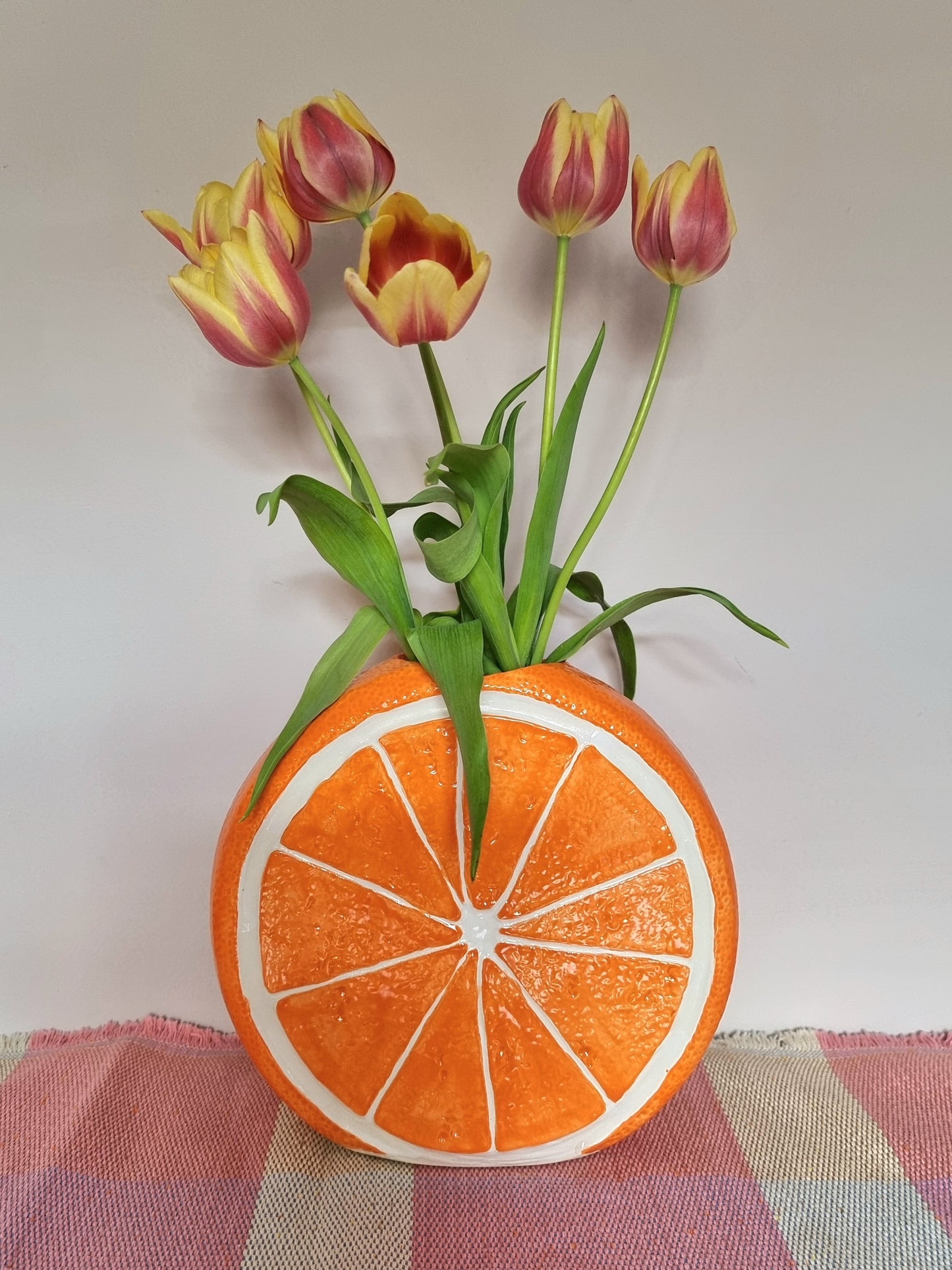 Large Citrus Slice Vase - Orange