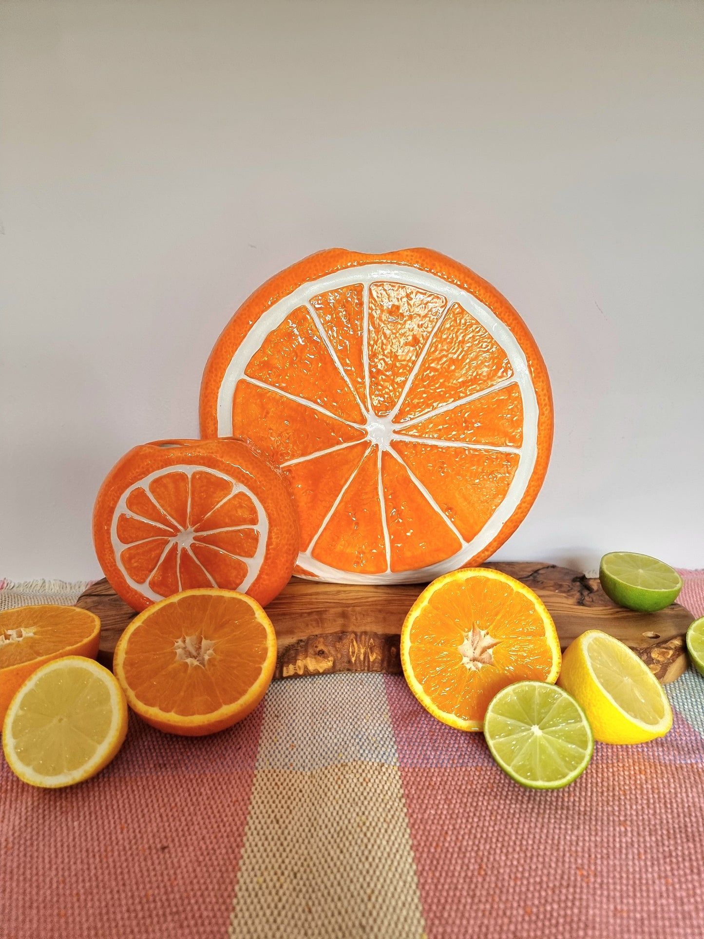 Large Citrus Slice Vase - Orange