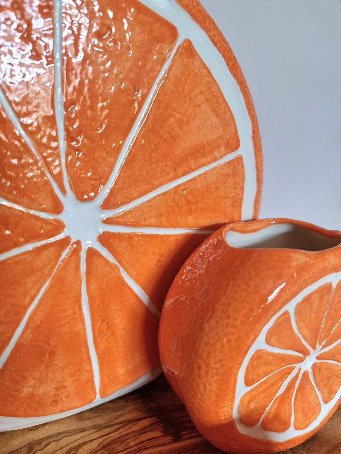 Large Citrus Slice Vase - Orange