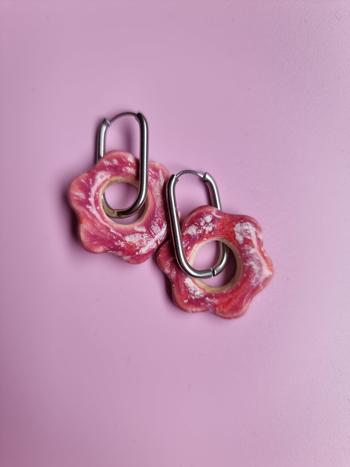 Flower Hoop Earrings - Starburst