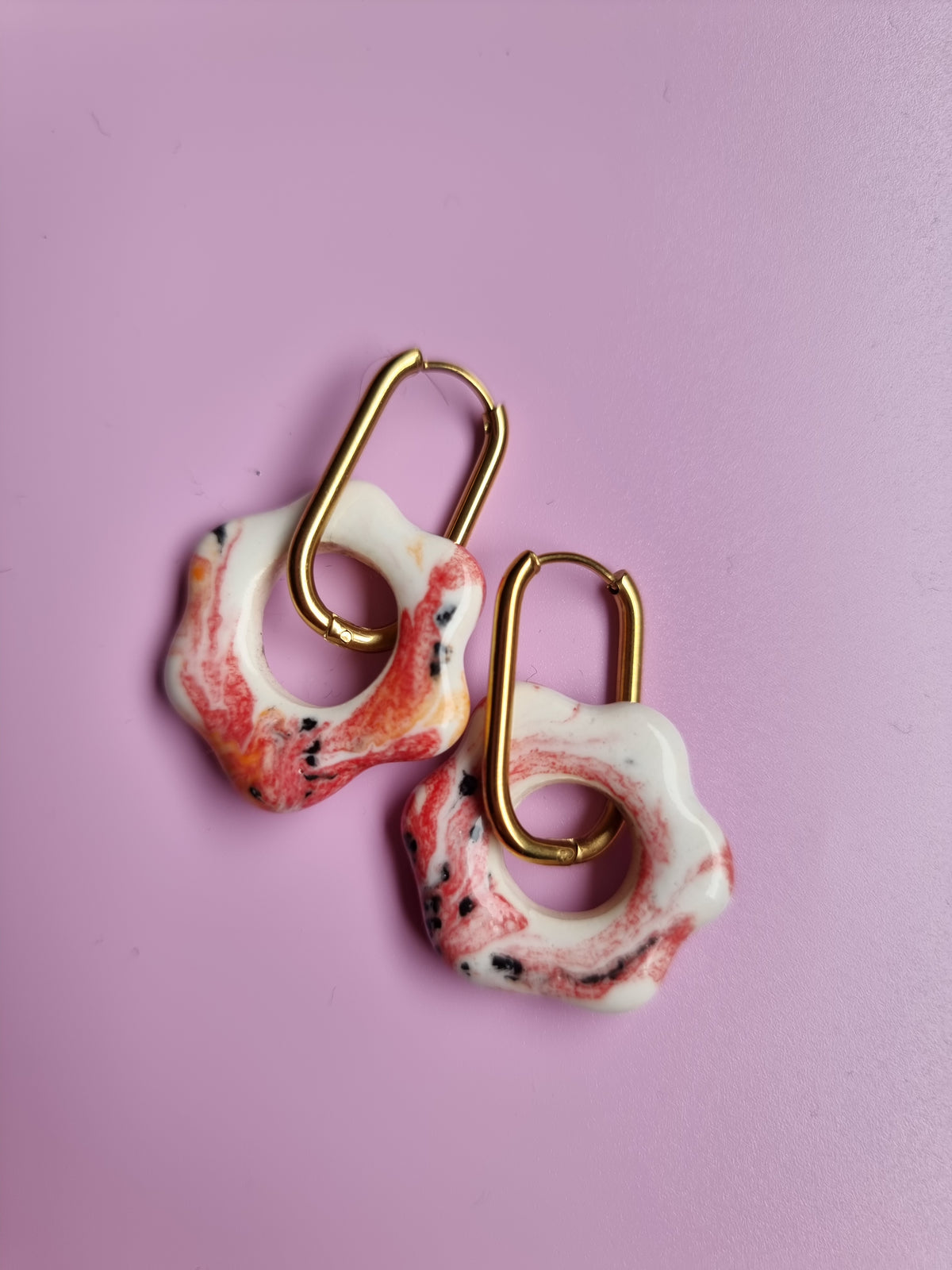 Flower Hoop Earrings - Poppyseed