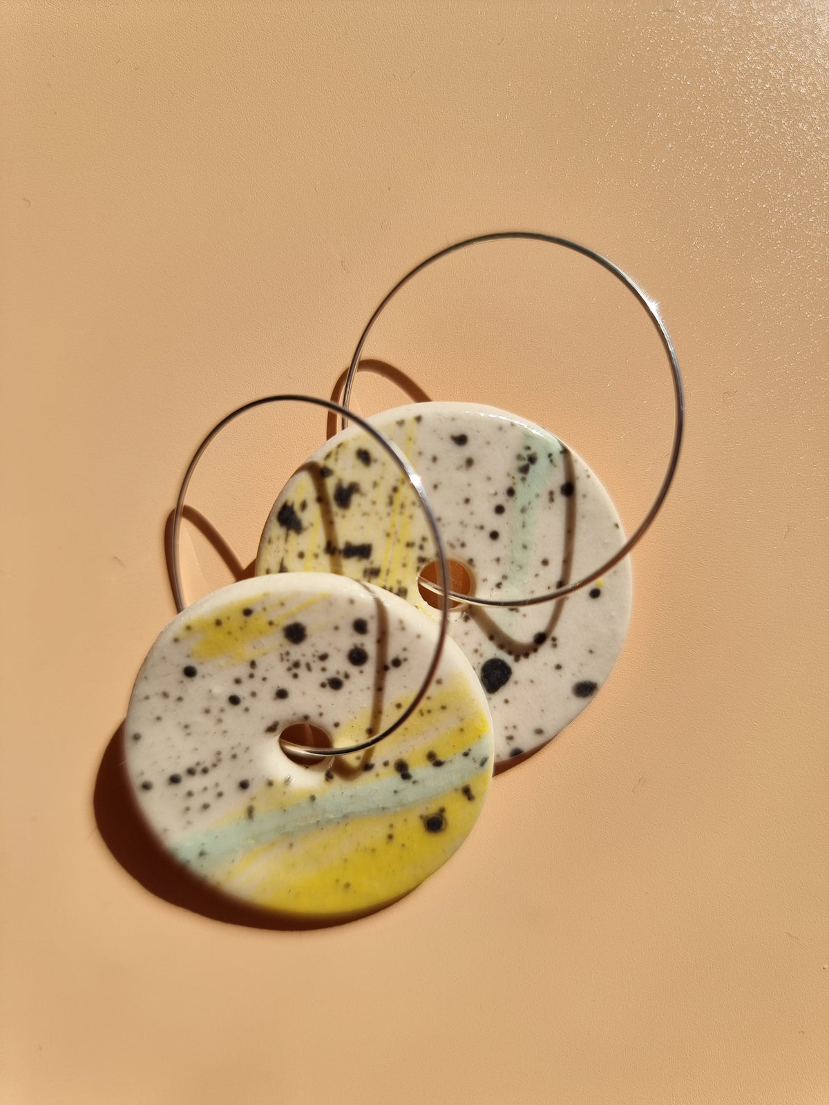 Lemon Sherbert Large Disc Earrings