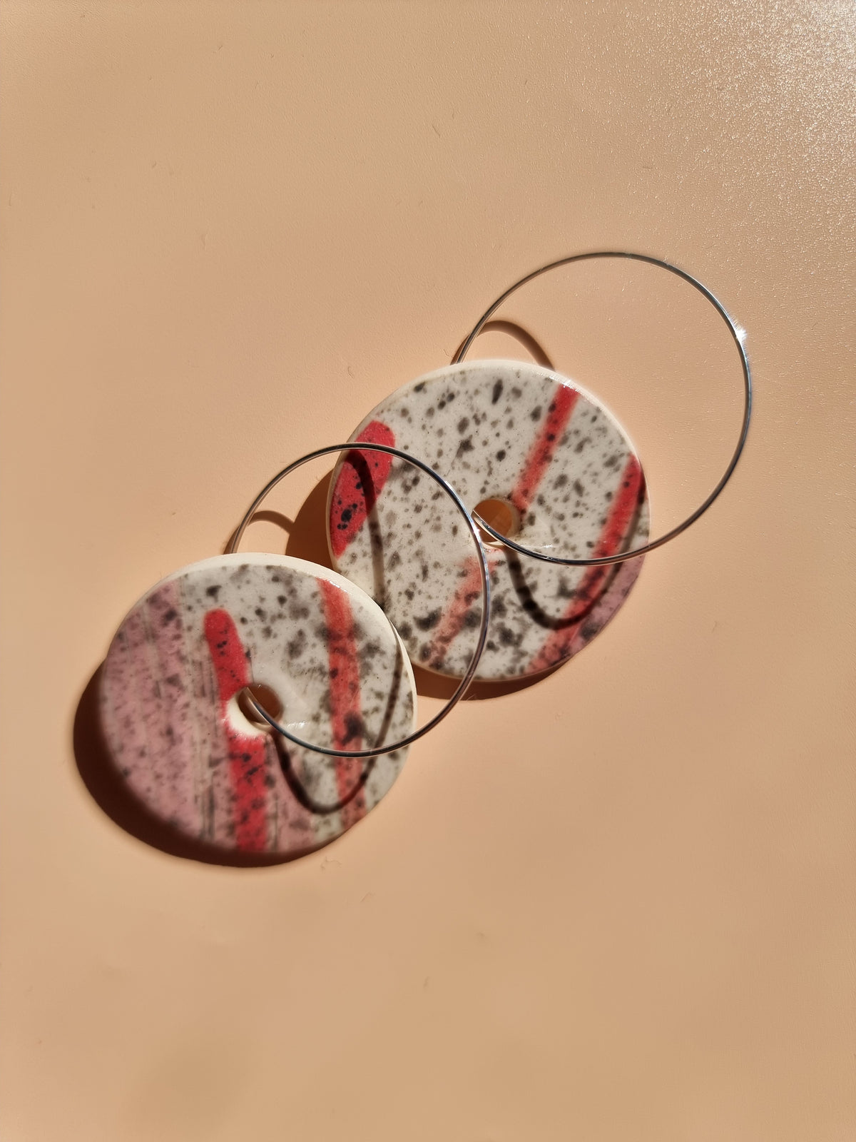 Strawberry Kisses Large Disc Earrings