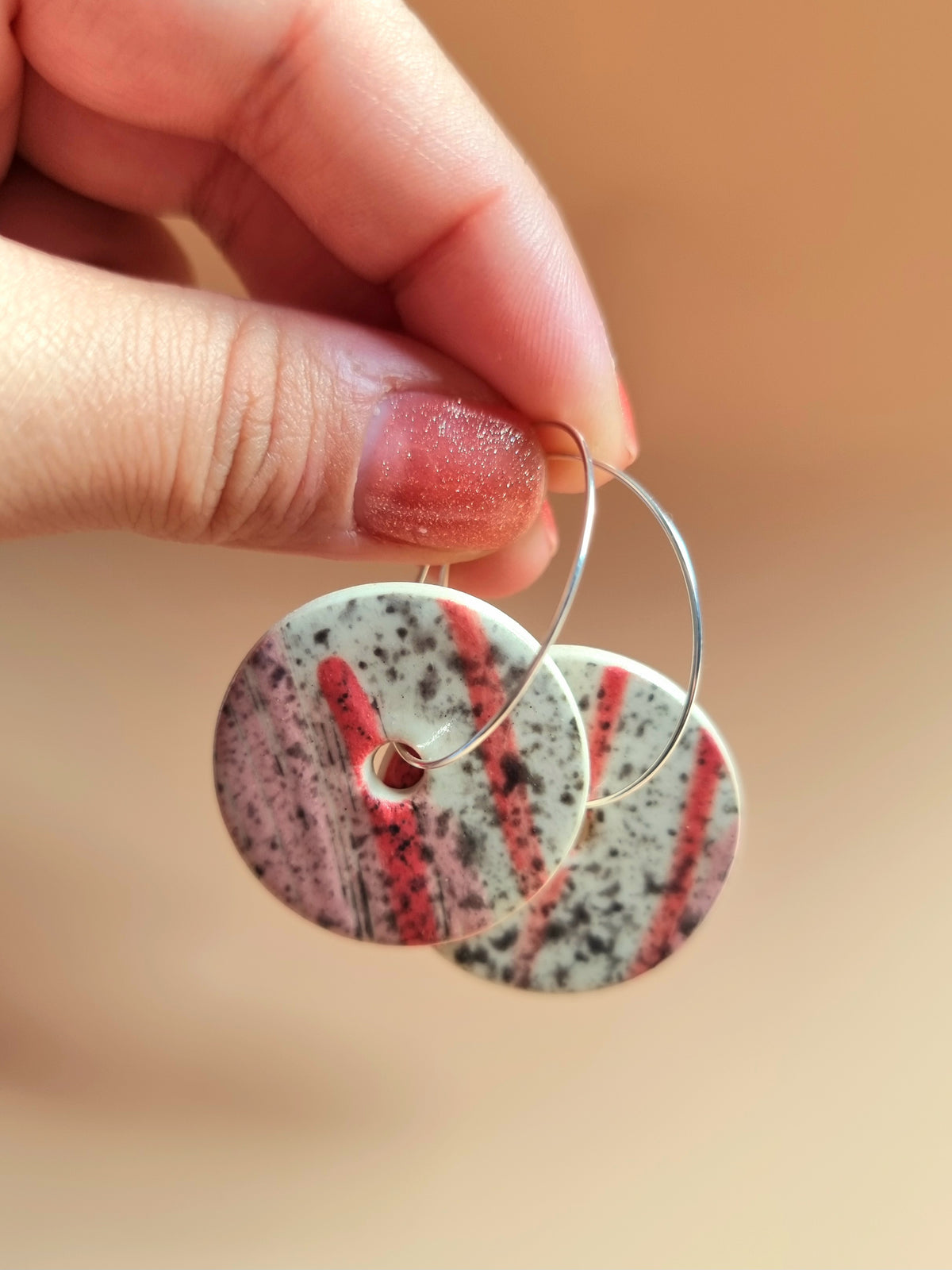 Strawberry Kisses Large Disc Earrings