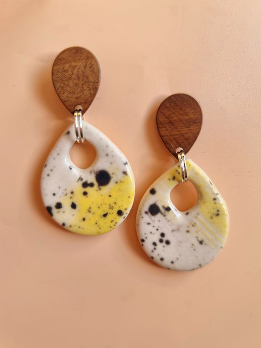 Lemon Sherbert Teardrop Earrings