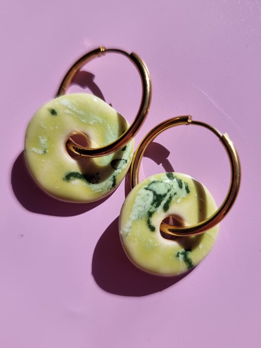 Colour Burst Earrings - Watermelon Lime