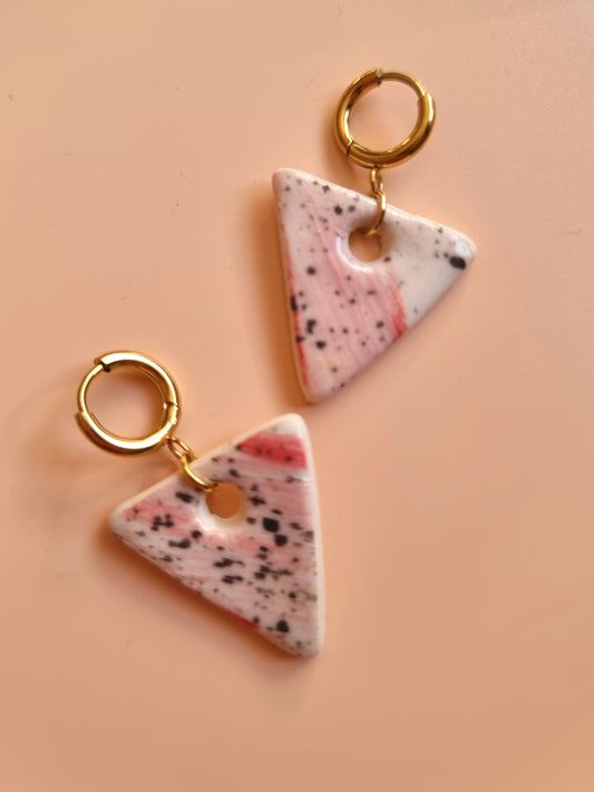 Strawberry Kisses Triangle Earrings